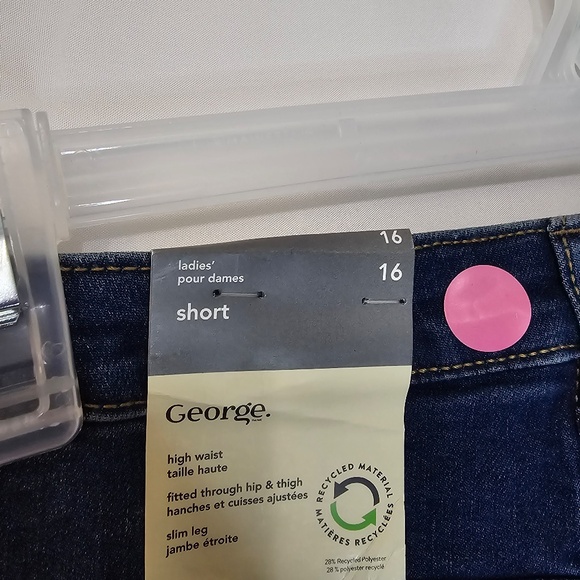 George High Waist Denim Shorts Size 16 - Picture 6 of 8